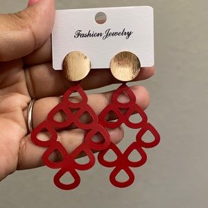 New Red/Gold Earring- For San Valentine Day